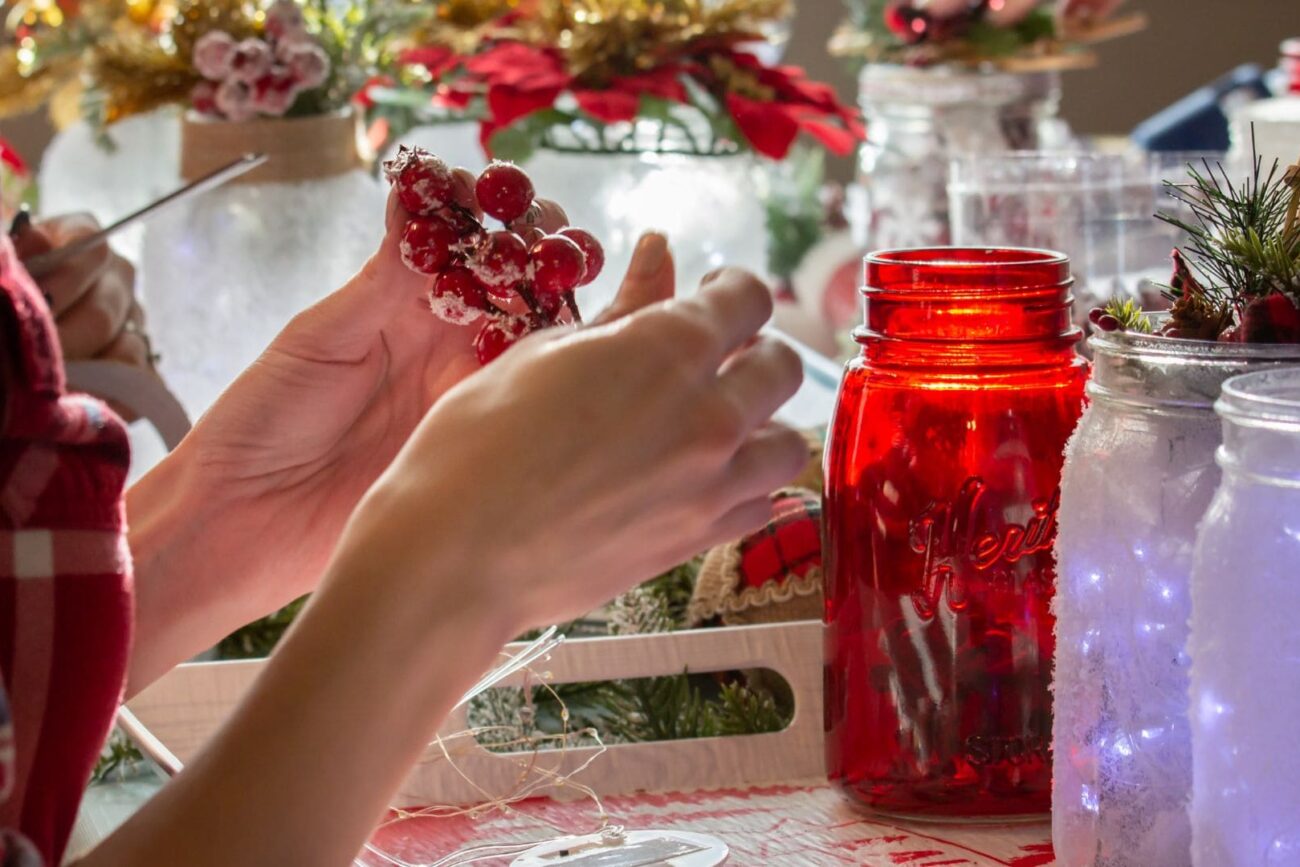 team building hiver - décoration collaborative